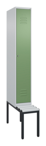C+P Armoire vestiaire Classic Plus avec banc, largeur de compartiment 300 mm