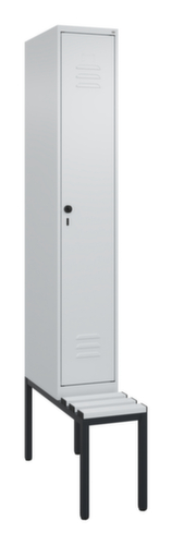 C+P Armoire vestiaire Classic Plus avec banc, largeur de compartiment 300 mm