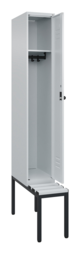 C+P Armoire vestiaire Classic Plus avec banc, largeur de compartiment 300 mm