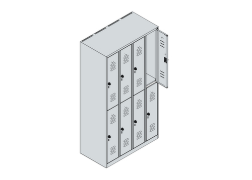 C+P Armoire vestiaire à deux niveaux Classic Plus, largeur de compartiment 250 mm