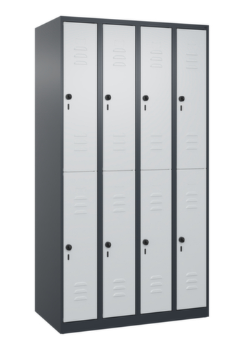 C+P Armoire vestiaire à deux niveaux Classic Plus, largeur de compartiment 250 mm