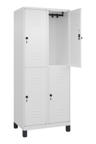 C+P Armoire vestiaire à deux niveaux Classic Plus, largeur de compartiment 400 mm