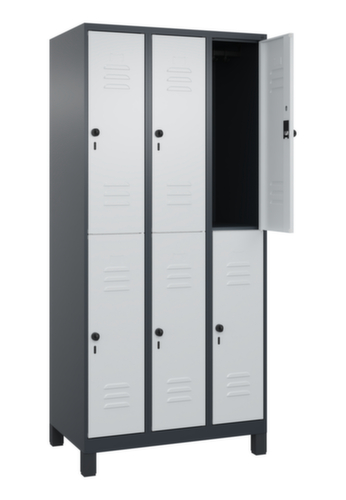 C+P Armoire vestiaire à deux niveaux Classic Plus, largeur de compartiment 300 mm