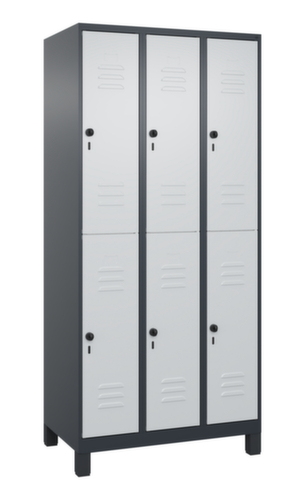 C+P Armoire vestiaire à deux niveaux Classic Plus, largeur de compartiment 300 mm