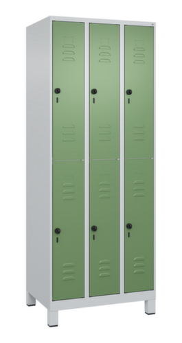 C+P Armoire vestiaire à deux niveaux Classic Plus, largeur de compartiment 250 mm