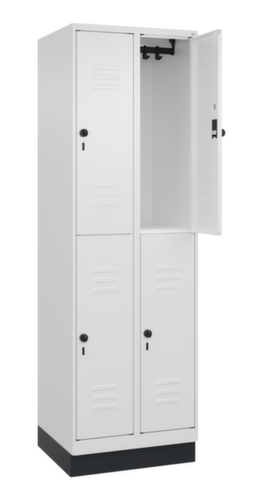 C+P Armoire vestiaire à deux niveaux Classic Plus, largeur de compartiment 300 mm