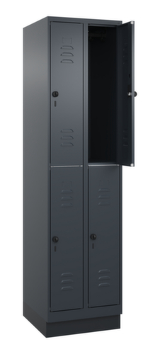 C+P Armoire vestiaire à deux niveaux Classic Plus, largeur de compartiment 250 mm