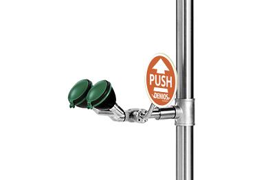 douche corporelle et laveur d'yeux avec 2 pommeaux fixes