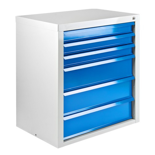 Armoire à tiroirs MAMMUT, 6 tiroir(s), RAL7035 gris clair/RAL 5012 bleu clair