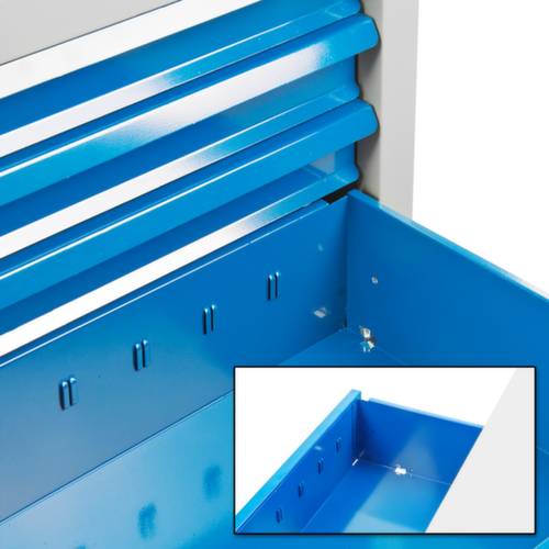 Armoire à tiroirs MAMMUT, 6 tiroir(s), RAL7035 gris clair/RAL 5012 bleu clair