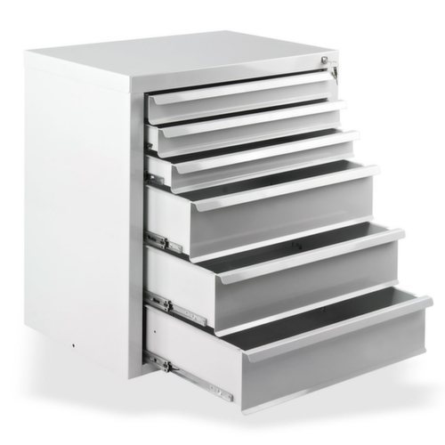 Armoire à tiroirs MAMMUT, 6 tiroir(s), RAL7035 gris clair/RAL7035 gris clair