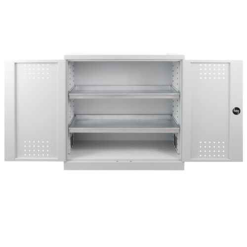Armoire pour produits dangereux avec tablettes de rétention, hauteur x largeur x profondeur 1000 x 1000 x 500 mm