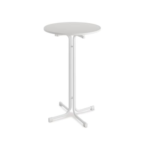 VEBA table haute pliable Essentials Berlin, Ø 700 mm, panneau blanc