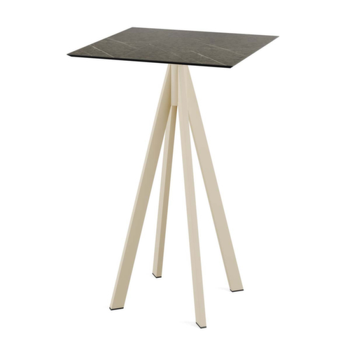 VEBA Table haute Essentials Infinity, largeur x profondeur 700 x 700 mm, panneau Midnight Marble
