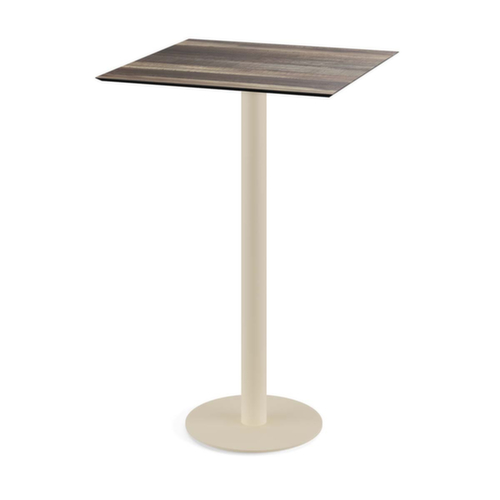 VEBA Table haute Essentials Urban, largeur x profondeur 700 x 700 mm, panneau bois tropical