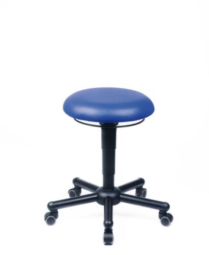 meychair tabouret pivotant Assistent Professional A19 avec revêtement en similicuir, assise bleu, 5 roulettes pivotantes