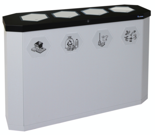 stumpf Station de collecte de matières recyclables mobile S Sixco 4 »swing«, 4 x 45 l
