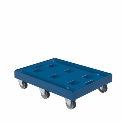 Rouleau de transport FAVORIT XL avec surface de chargement en plastique, force 500 kg, TPE bandage