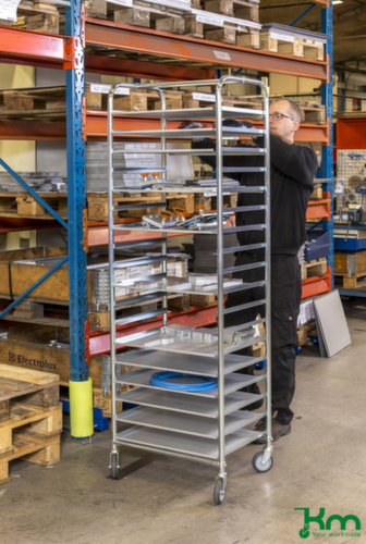 Kongamek Chariot à tablettes, force 150 kg, 18 plateaux