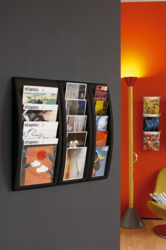 Paperflow Présentoir mural Quick Fit, 5 tablettes, structure noir