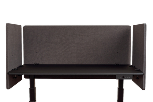 LUXOR Cloison de table insonorisante RECLAIM, hauteur x largeur 600 x 1200 mm, paroi gris ardoise