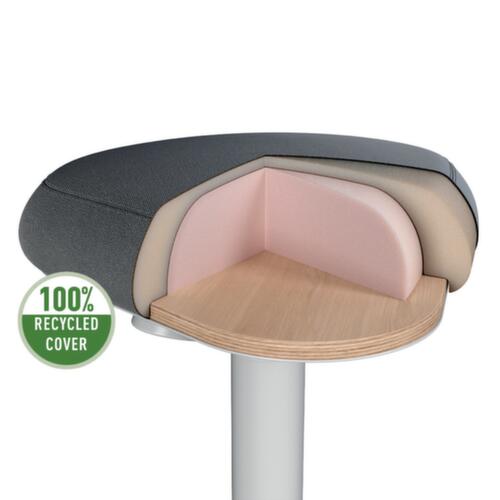 Leitz tabouret assis-debout Ergo Active, assise gris, partie inférieure du pied antidérapante
