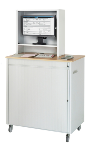 RAU Armoire pour PC mobile adlatus 2665 avec volet roulant, RAL7035 gris clair/RAL7035 gris clair