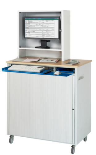 RAU Armoire pour PC mobile adlatus 2665 avec volet roulant, RAL7035 gris clair/RAL7035 gris clair
