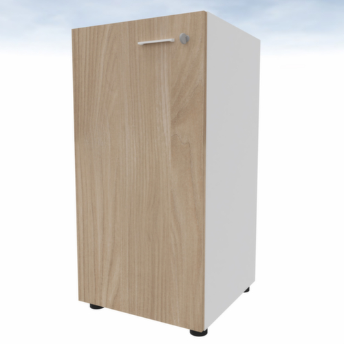 Quadrifoglio Armoire à portes battantes T45 avec porte battante, 2 hauteurs des classeurs, blanc/orme