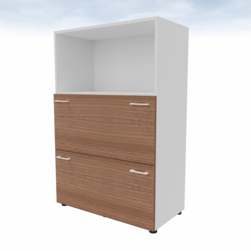 Quadrifoglio Armoire pour dossiers suspendus T45, 2 extensions, blanc/noyer