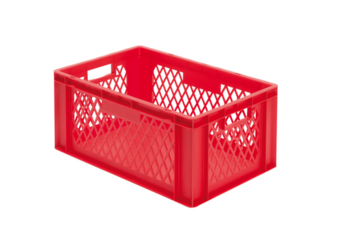 Bac gerbable norme Europe avec face avant ouverte + parois ajourées, rouge, capacité 51 l