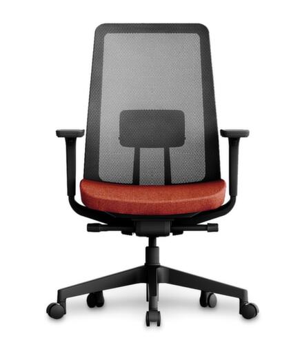 UDOBÄR Siège de bureau pivotant K10 avec mécanisme synchrone, dossier maille avec support, rouge