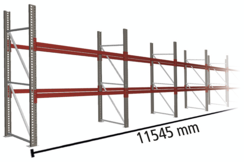 META Rayonnage à palettes MULTIPAL pour 36 palettes, largeur 11545 mm, 2 niveaux de stockage