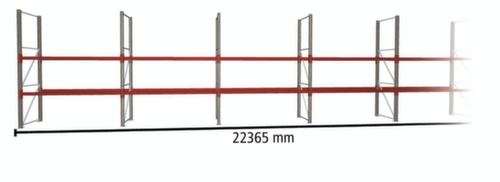 META Rayonnage à palettes MULTIPAL pour 48 palettes, largeur 22365 mm, 3 niveaux de stockage