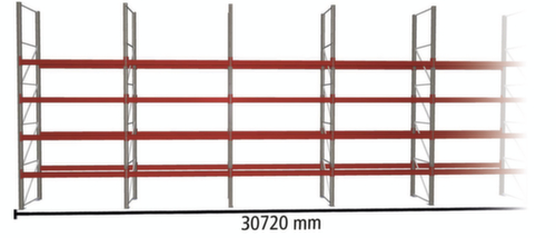 META Rayonnage à palettes MULTIPAL pour 165 palettes, largeur 30720 mm, 5 niveaux de stockage