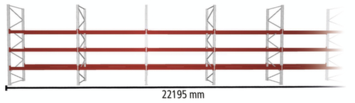 META Rayonnage à palettes MULTIPAL pour 96 palettes, largeur 22195 mm, 4 niveaux de stockage