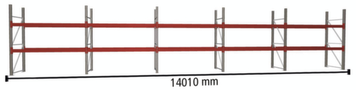 META Rayonnage à palettes MULTIPAL pour 30 palettes, largeur 14010 mm, 3 niveaux de stockage