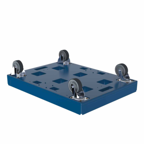 Rouleau de transport FAVORIT XL avec surface de chargement en plastique, force 300 kg, TPE bandage