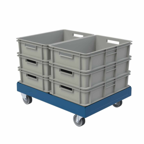 Rouleau de transport FAVORIT XL avec surface de chargement en plastique, force 300 kg, TPE bandage