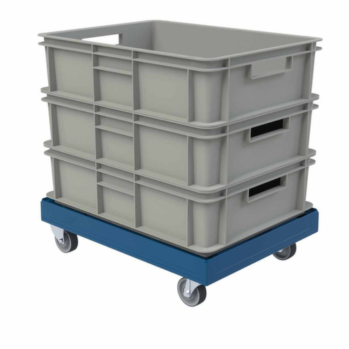 Rouleau de transport FAVORIT XL avec surface de chargement en plastique, force 300 kg, TPE bandage