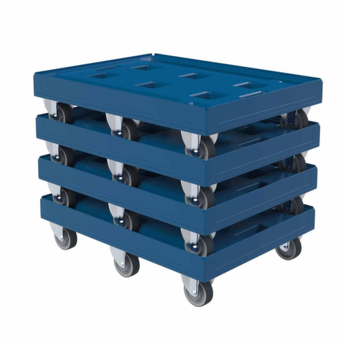 Rouleau de transport FAVORIT XL avec surface de chargement en plastique, force 500 kg, TPE bandage