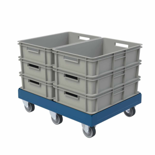 Rouleau de transport FAVORIT XL avec surface de chargement en plastique, force 500 kg, TPE bandage