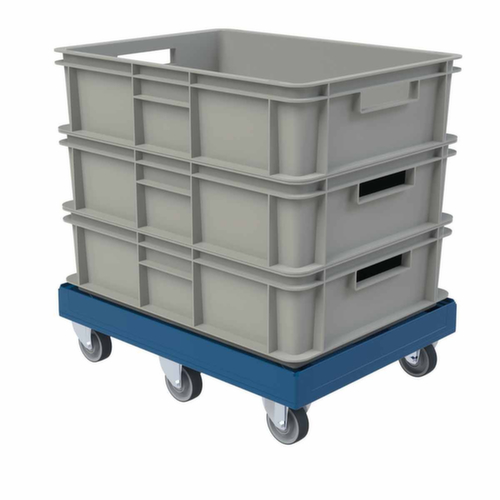 Rouleau de transport FAVORIT XL avec surface de chargement en plastique, force 500 kg, TPE bandage