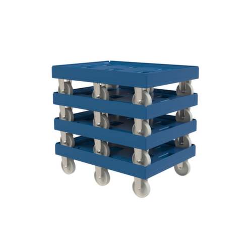 Rouleau de transport FAVORIT XL avec surface de chargement en plastique, force 500 kg, polyamide bandage