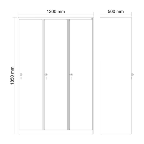 C+P Armoire vestiaire Evolo PLUS, largeur de compartiment 400 mm