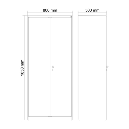 C+P armoire vestiaire noir et blanc Evolo PLUS avec double compartiment, largeur de compartiment 400 mm