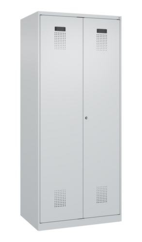 C+P armoire vestiaire noir et blanc Evolo PLUS avec double compartiment, largeur de compartiment 400 mm