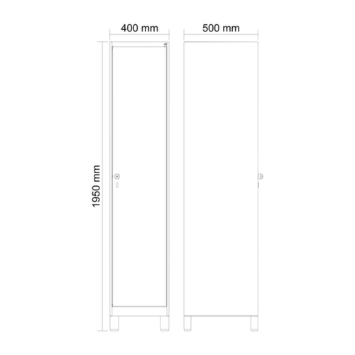 C+P Armoire vestiaire Evolo PLUS, largeur de compartiment 400 mm