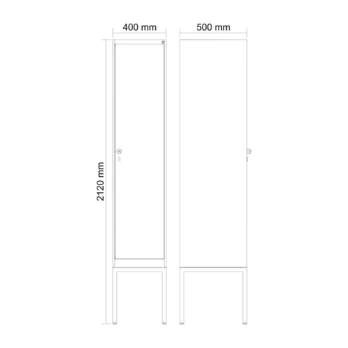 C+P Armoire vestiaire Evolo PLUS, largeur de compartiment 400 mm