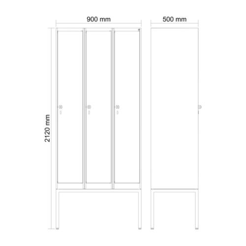 C+P Armoire vestiaire Evolo PLUS, largeur de compartiment 300 mm